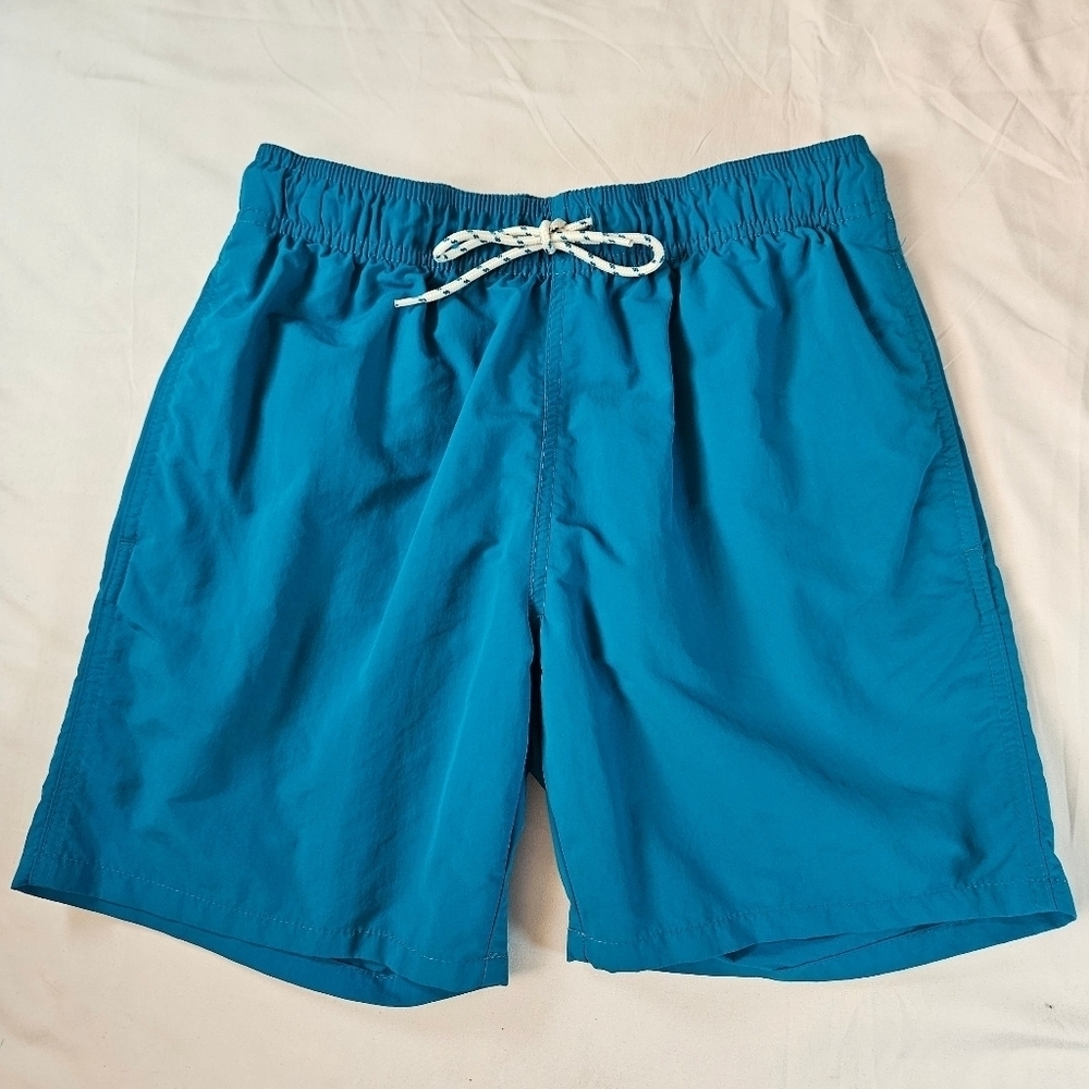 Goodfellow Mens Blue Swim Trunks With Pockets And Tie Waist Size Small